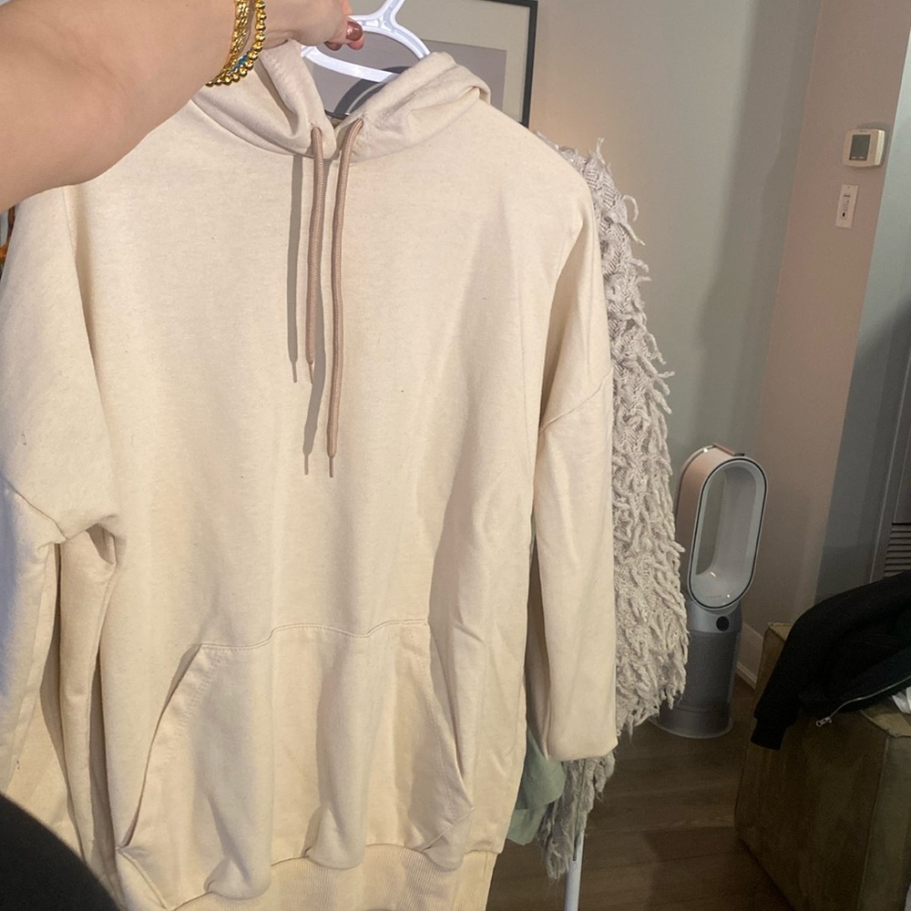 Cream Color Sweatshirt-Hoodie